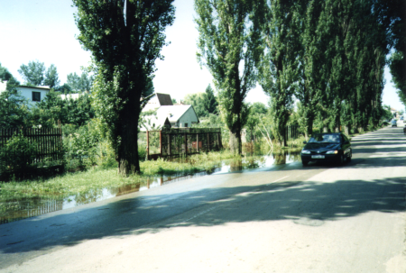 Povodně v roce 1997 zatopená komunikace III/05531