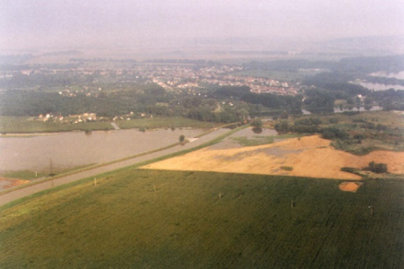 Protržená hráz PB hráze OR Kyjovky